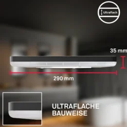 Lámpara de techo LED para baño Slim Drip, negra, Ø 29 cm, IP44