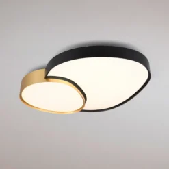 Lámpara de techo LED Rise, negro-oro, 77 x 63 cm, CCT, atenuable