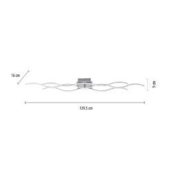 Lámpara de techo LED Wav 3.000K 139,5x16cm acero