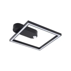 Lámpara de techo LED Yulla de Lindby, 34 cm, negra, con sensor