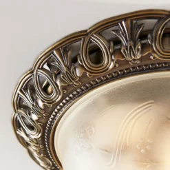 Lámpara de techo Lindby Anni, pantalla de cristal grabado