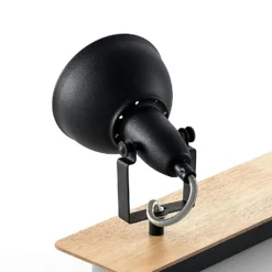 Lámpara de techo Lindby Aylis, 2 luces, 40 cm, negra, madera, E14