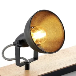 Lámpara de techo Lindby Aylis, 2 luces, 40 cm, negra, madera, E14
