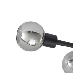 Lámpara de techo Lindby Biscala, 5 luces, negro/humo, E14