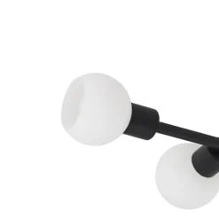Lámpara de techo Lindby Biscala, 5flg., negro/opal