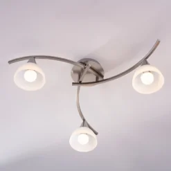 Lámpara de techo Lindby Della, níquel, Ø 58 cm, 3 luces, E14
