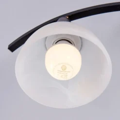 Lámpara de techo Lindby Della, negro-oro, Ø 58 cm, 3 luces, E14