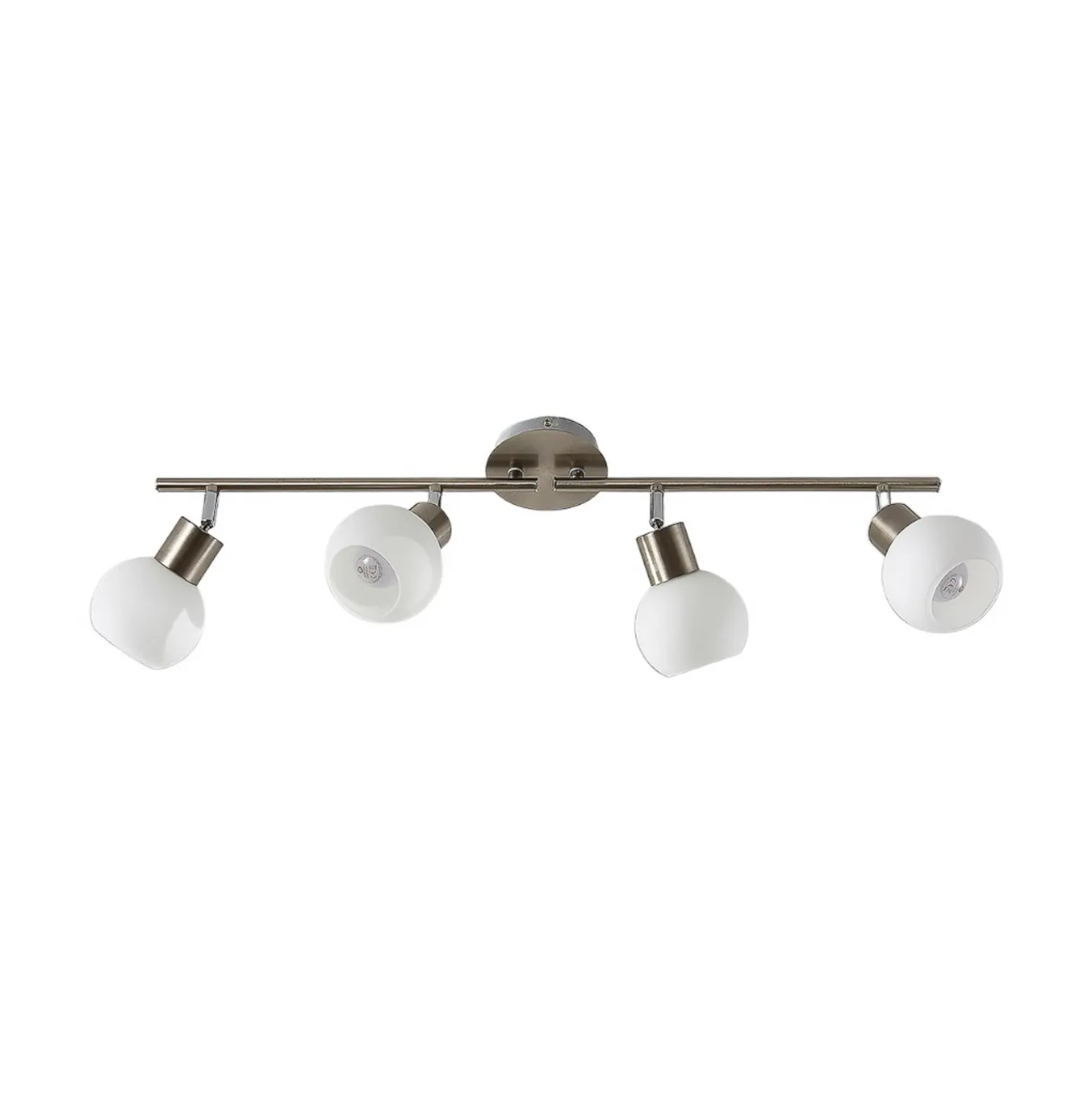 Lámpara de techo Lindby Elaina, 70 cm, 4 luces, níquel, cristal, E14