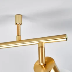 Lámpara de techo Lindby Elaina, 180cm, 6 luces, latón, cristal, E14