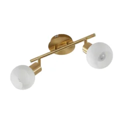 Lámpara de techo Lindby Elaina, 30 cm, 2 luces, latón, cristal, E14