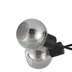 Lámpara de techo Lindby Elaina, 66 cm, 5 luces, negro/humo, E14