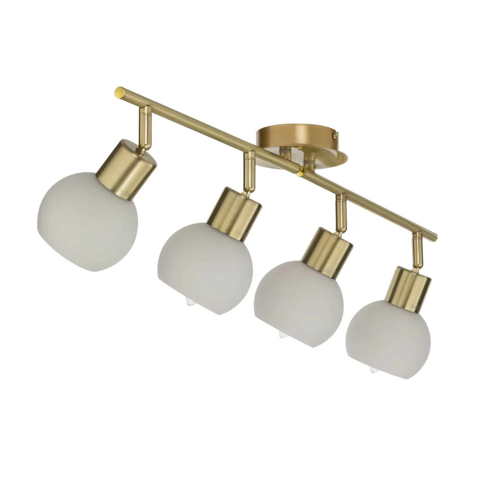 Lámpara de techo Lindby Elaina, 70cm, 4 luces, latón, cristal, E14