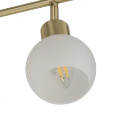 Lámpara de techo Lindby Elaina, 70cm, 4 luces, latón, cristal, E14