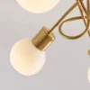 Lámpara de techo Lindby Elaina, Ø50cm, 5 luces, latón, cristal, E14