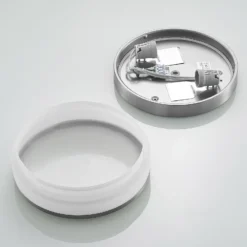 Lámpara de techo Lindby Flavi, Ø 28 cm, níquel, cristal, IP44, E27