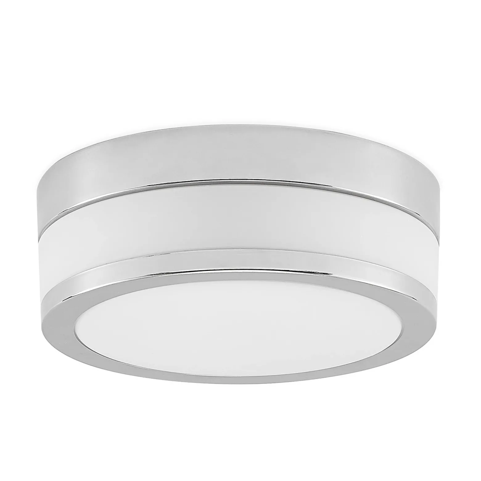 Lámpara de techo Lindby Flavi, Ø 23 cm, cromado, cristal, IP44, E27