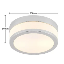 Lámpara de techo Lindby Flavi, Ø 23 cm, cromado, cristal, IP44, E27