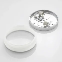 Lámpara de techo Lindby Flavi, Ø 28 cm, cromada, cristal, IP44, E27