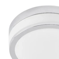 Lámpara de techo Lindby Flavi, Ø 28 cm, cromada, cristal, IP44, E27