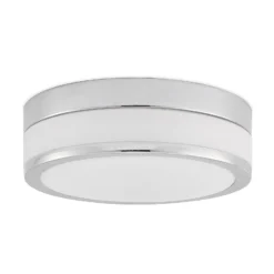 Lámpara de techo Lindby Flavi, Ø 28 cm, cromada, cristal, IP44, E27