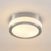 Lámpara de techo Lindby Flavi, Ø 23 cm, níquel, cristal, IP44, E27