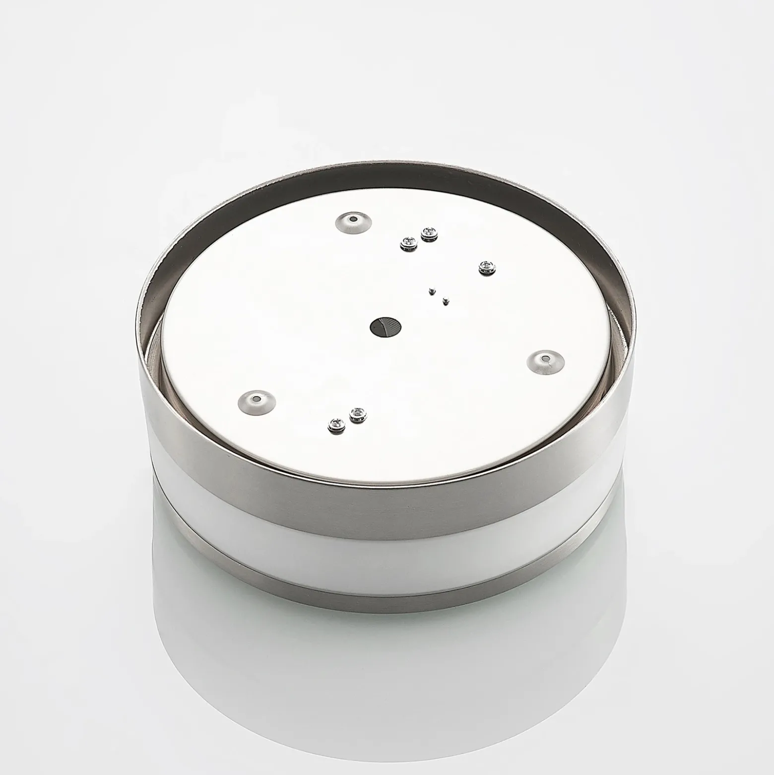 Lámpara de techo Lindby Flavi, Ø 23 cm, níquel, cristal, IP44, E27