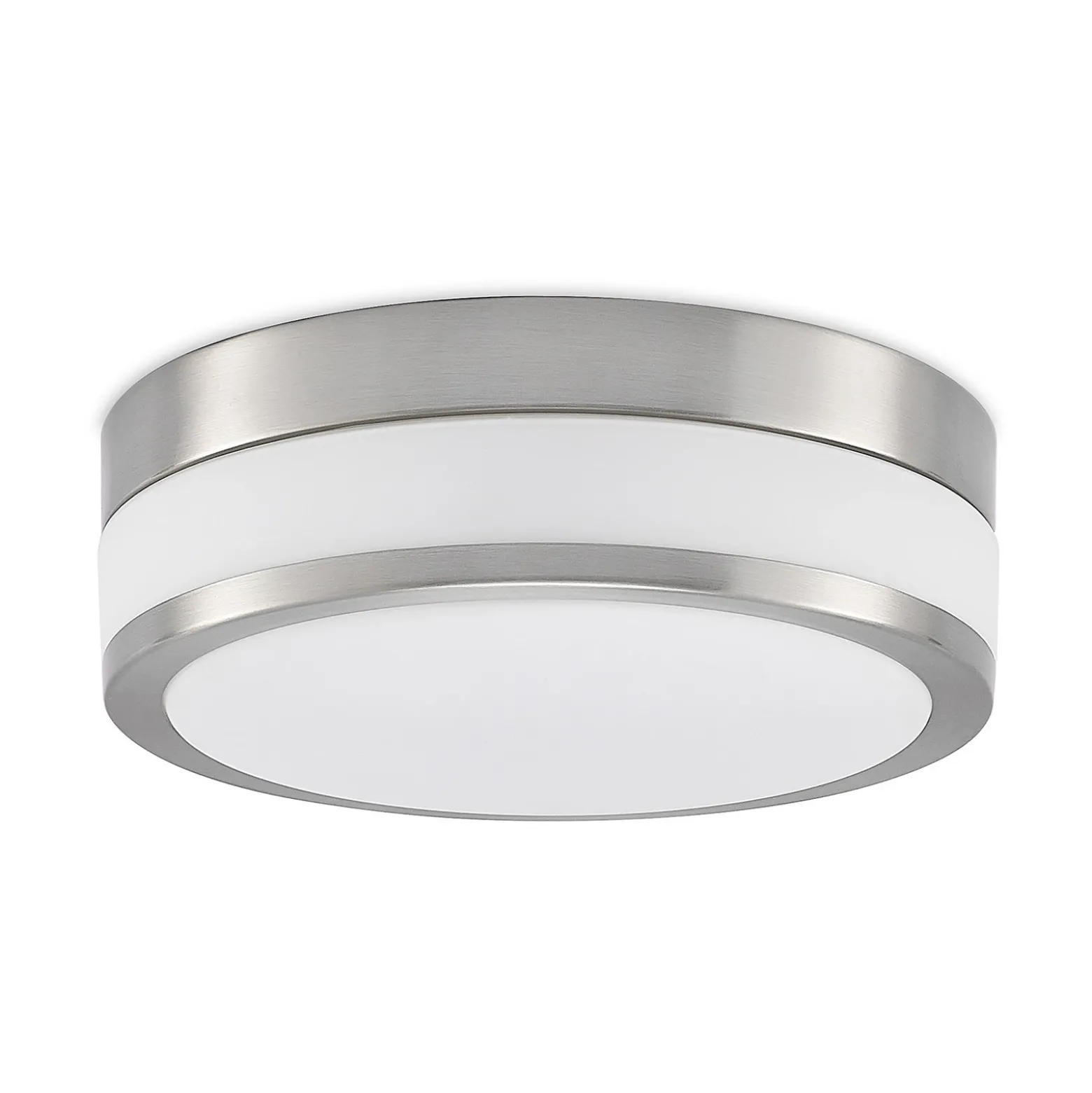 Lámpara de techo Lindby Flavi, Ø 28 cm, níquel, cristal, IP44, E27