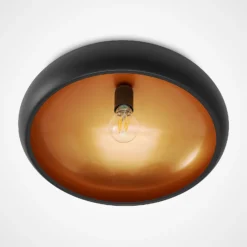 Lámpara de techo Lindby Gerwina, negro/oro, metal, 40 cm, E27