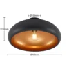 Lámpara de techo Lindby Gerwina, negro/oro, metal, 40 cm, E27