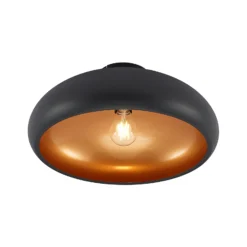 Lámpara de techo Lindby Gerwina, negro/oro, metal, 40 cm, E27