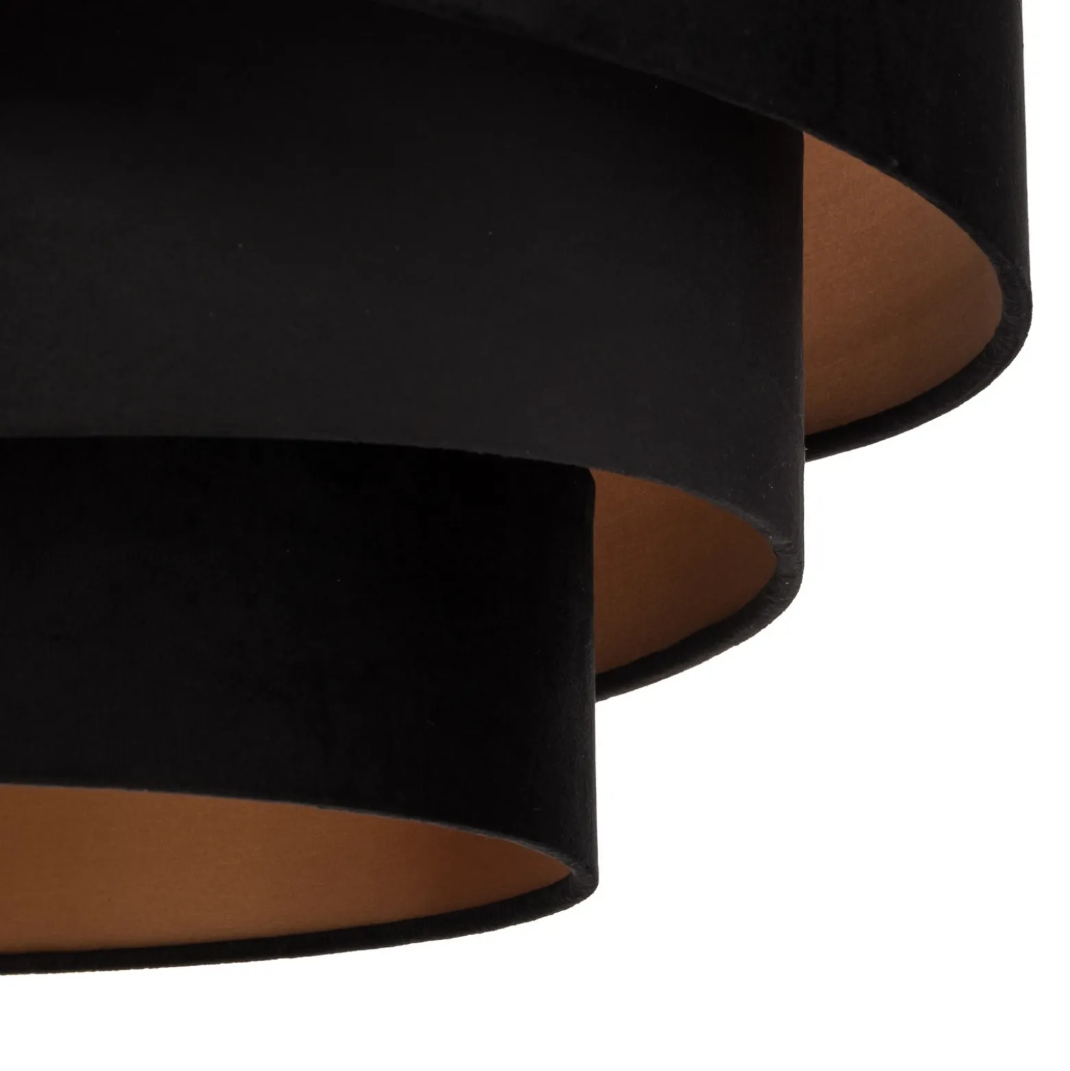 Lámpara de techo Lindby Jusari, negra, de tela, Ø 56 cm, E27