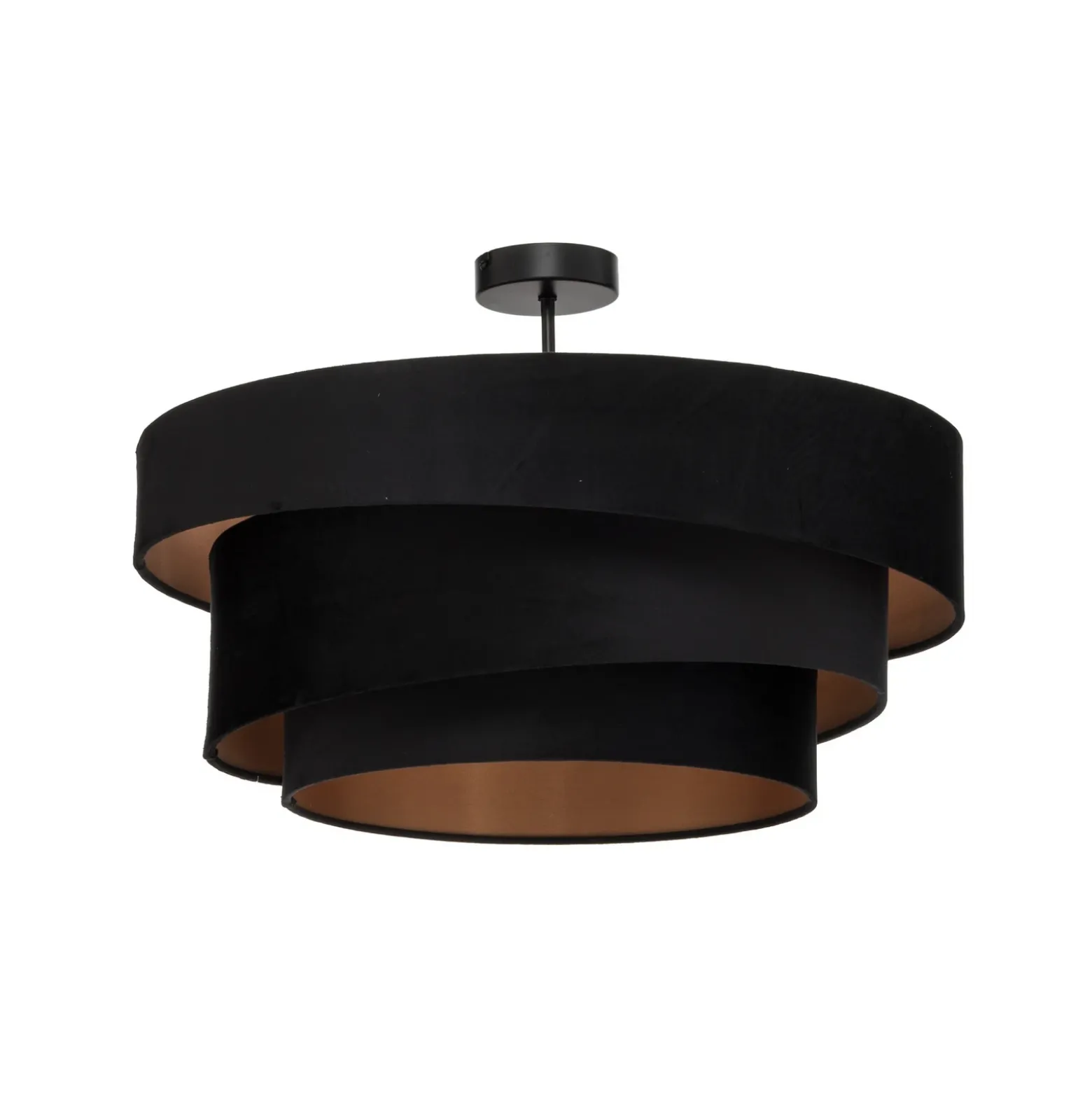 Lámpara de techo Lindby Jusari, negra, de tela, Ø 56 cm, E27