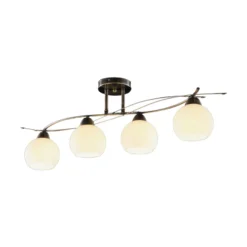 Lámpara de techo Lindby Leanda, 80 cm, 4 luces, metal, cristal