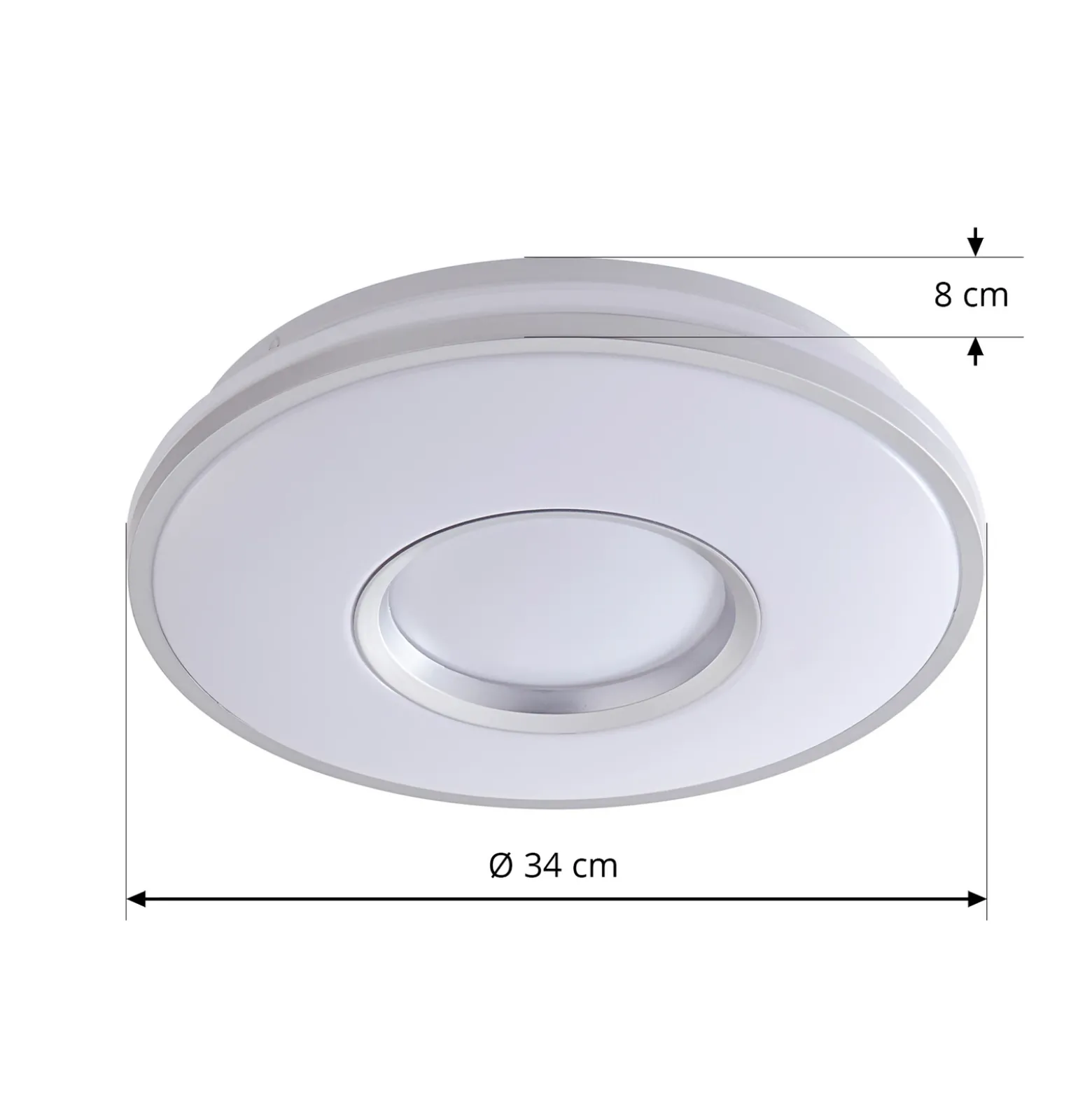 Lámpara de techo Lindby LED Furgo, plata/blanco, plástico, IP44