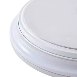 Lámpara de techo Lindby LED Furgo, plata/blanco, plástico, IP44