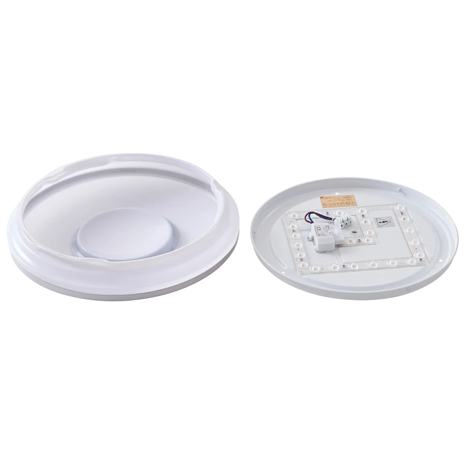 Lámpara de techo Lindby LED Furgo, plata/blanco, plástico, IP44