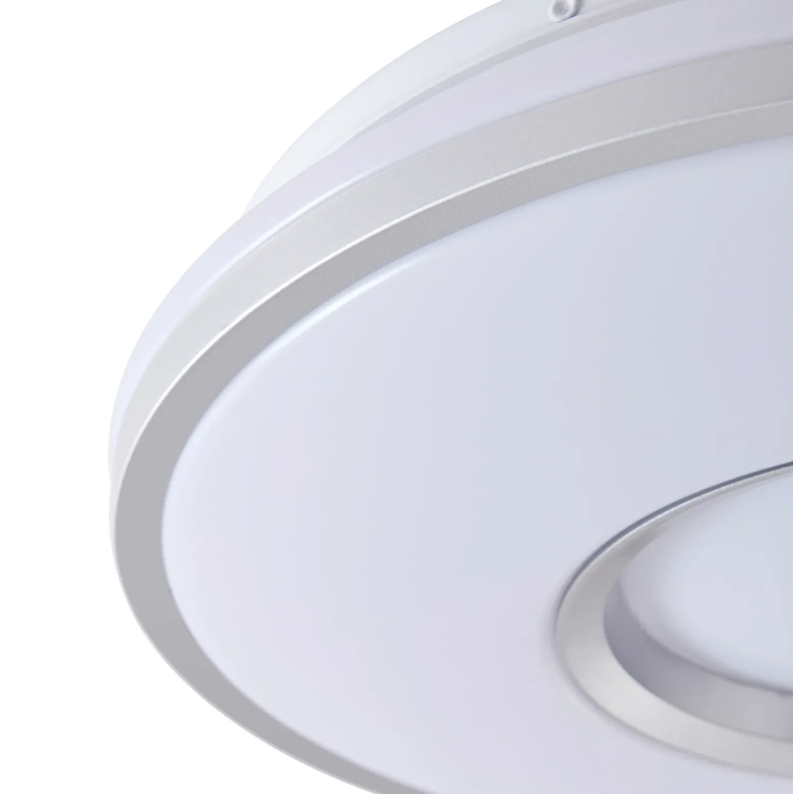 Lámpara de techo Lindby LED Furgo, plata/blanco, plástico, IP44