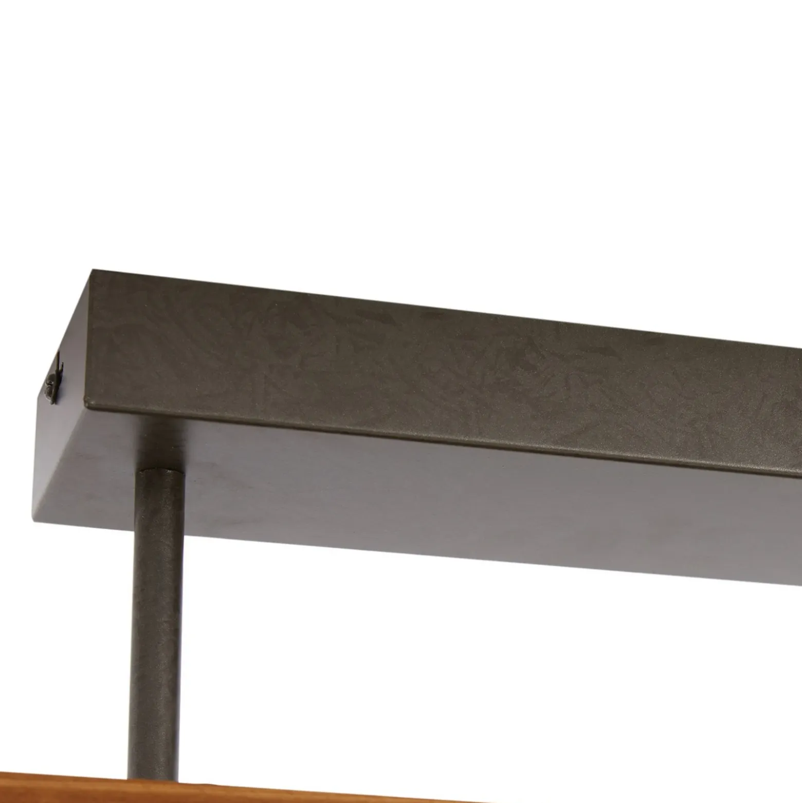 Lámpara de techo Lindby LED Nesaja, negra, madera, 98cm, atenuable