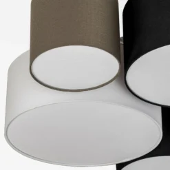 Lámpara de techo Lindby Lettie, gris/negro/blanco, 5 luces, E27