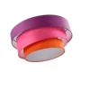 Lámpara de techo Lindby Melia, violeta/rosa/naranja, tejido, Ø 56 cm