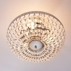Lámpara de techo Lindby Mondrian, 35 cm, cromo, cristal