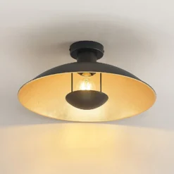 Lámpara de techo Lindby Narisara, Ø 40 cm, E27, negro-oro