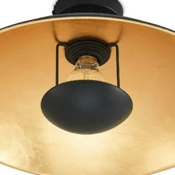 Lámpara de techo Lindby Narisara, Ø 40 cm, E27, negro-oro