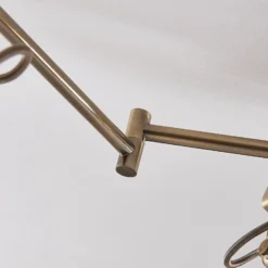 Lámpara de techo Lindby Perseas, 180 cm, 6 luces, latón antiguo, GU10