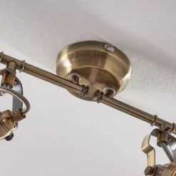 Lámpara de techo Lindby Perseas, 78 cm, 4 luces, latón envejecido, GU10