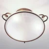 Lámpara de techo Lindby Rando, plata envejecida, cristal, Ø 50 cm, E27