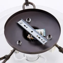 Lámpara de techo Lindby Rando, plata envejecida, cristal, Ø 50 cm, E27