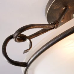 Lámpara de techo Lindby Rando, plata envejecida, cristal, Ø 50 cm, E27