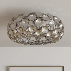 Lámpara de techo Lindby Reza, Ø 48 cm, color cromo, E14