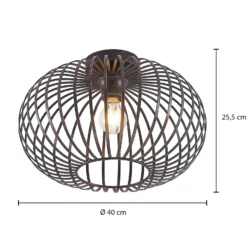 Lámpara de techo Lindby Rosalea, color cobre, metal, 40 cm, E27